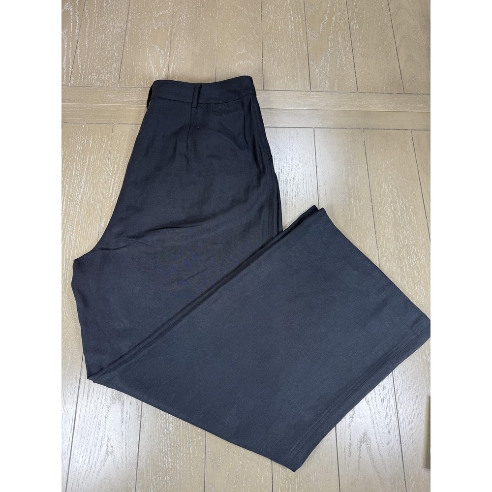 Farm Rio Dress Pants Womens XL Black Pleated Wide Leg High Rise Lyocell Blend
